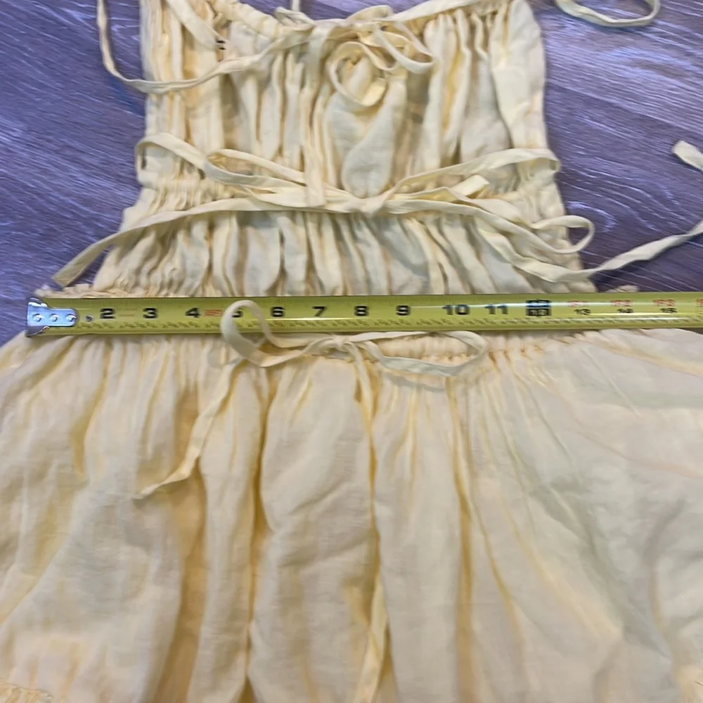 Free People Taking Sides Yellow Ruffled Mini Dress - Picture 11 of 16